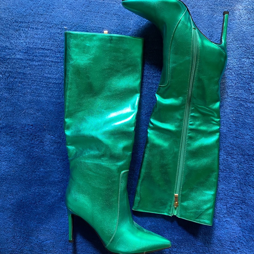 Emerald Green Women's Knee-High Boots